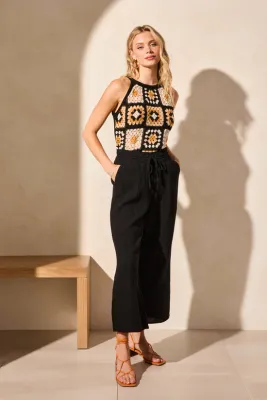 TRIBAL Wide Leg Pants W/Slit