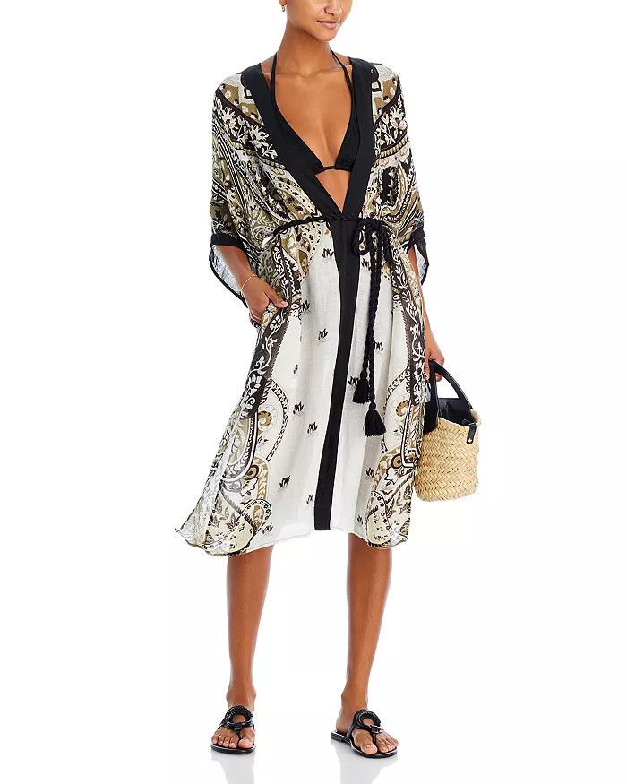 ECHO Paisley Longline Duster, Color: Black
