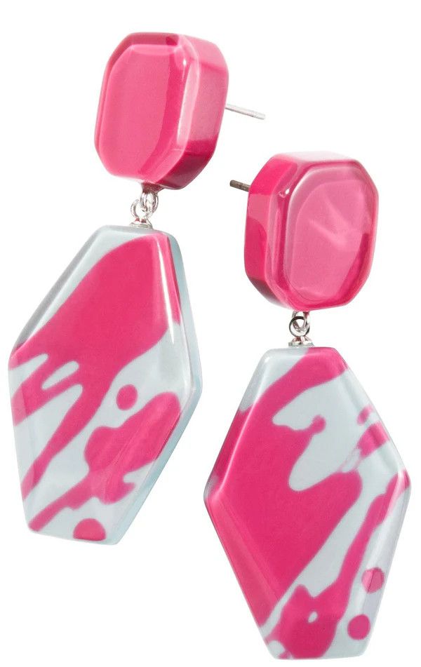 ZSISKA Two Colour  Earrings, Color: Pink