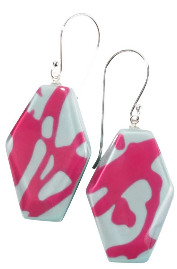 ZSISKA Hexagon Earrings, Color: Pink