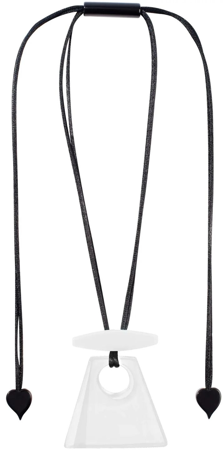 ZSISKA Rectangle Statement Necklace White