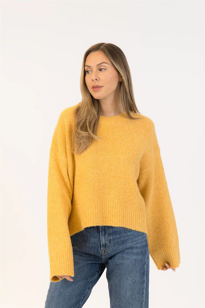 LYLA &amp; LUXE Eva Sweater, Color: Gold, Size: XS