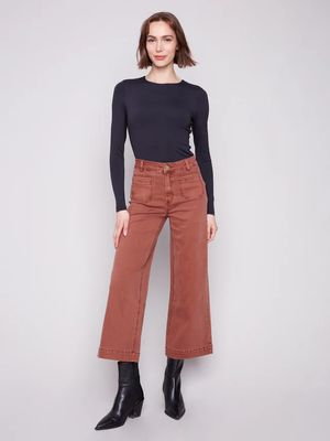 CHARLIE B Cropped Patch Pocket Pant