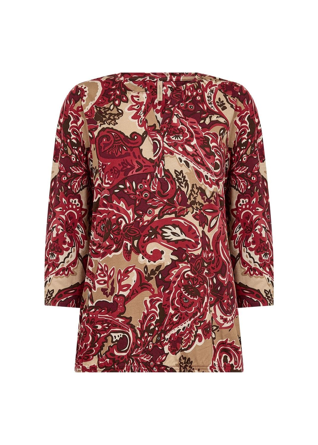 SOYA CONCEPT Felicity 517 Blouse, Color: Red Combo, Size: XS