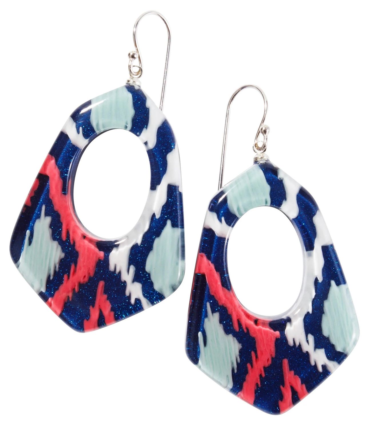 ZSISKA Hanging Shape Earrings, Color: Blue