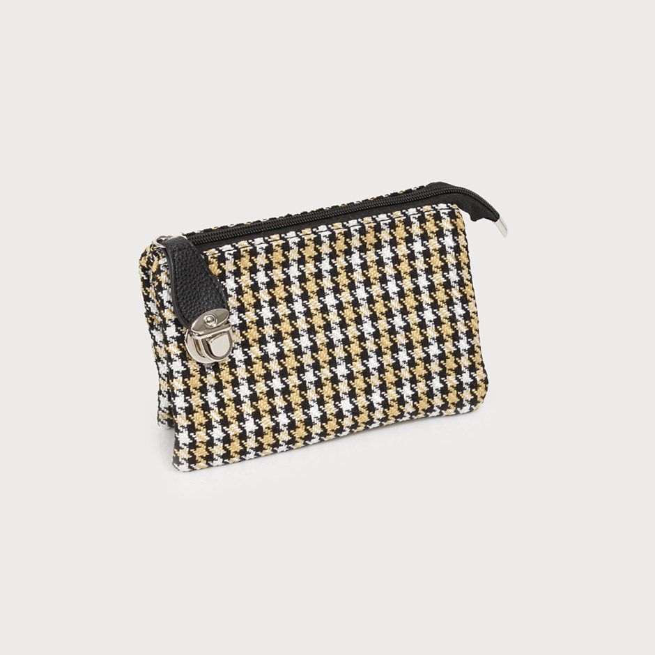 CARACOL Crossbody Clutch w/Embroidered Finish, Color: Houndstooth
