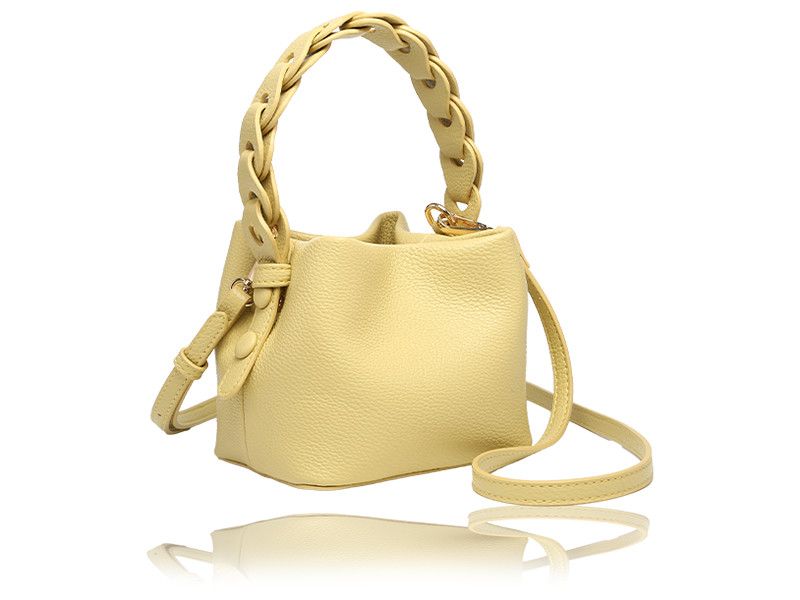 LA VOLTA Becka Hobo Bag w/ Braided Handel, Color: Yellow