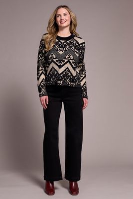 TRIBAL Double-Knit Eyelash Crew Neck Sweater 