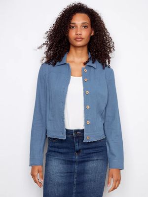 CHARLIE B Linen Button Front Jacket