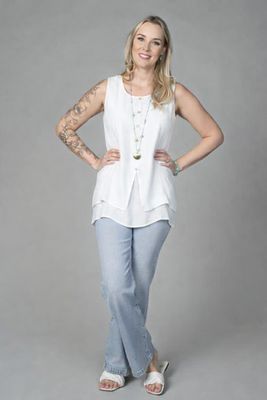 PAPILLON Button Front Top