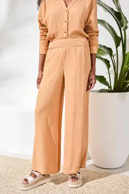 TRIBAL Wear Two Ways Wide Leg Pant w/Slit