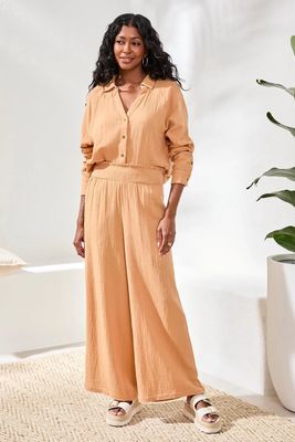 TRIBAL Flare Pant w/Smocking Waist Band