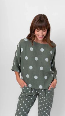ME &amp; GEE Linen Dot top
