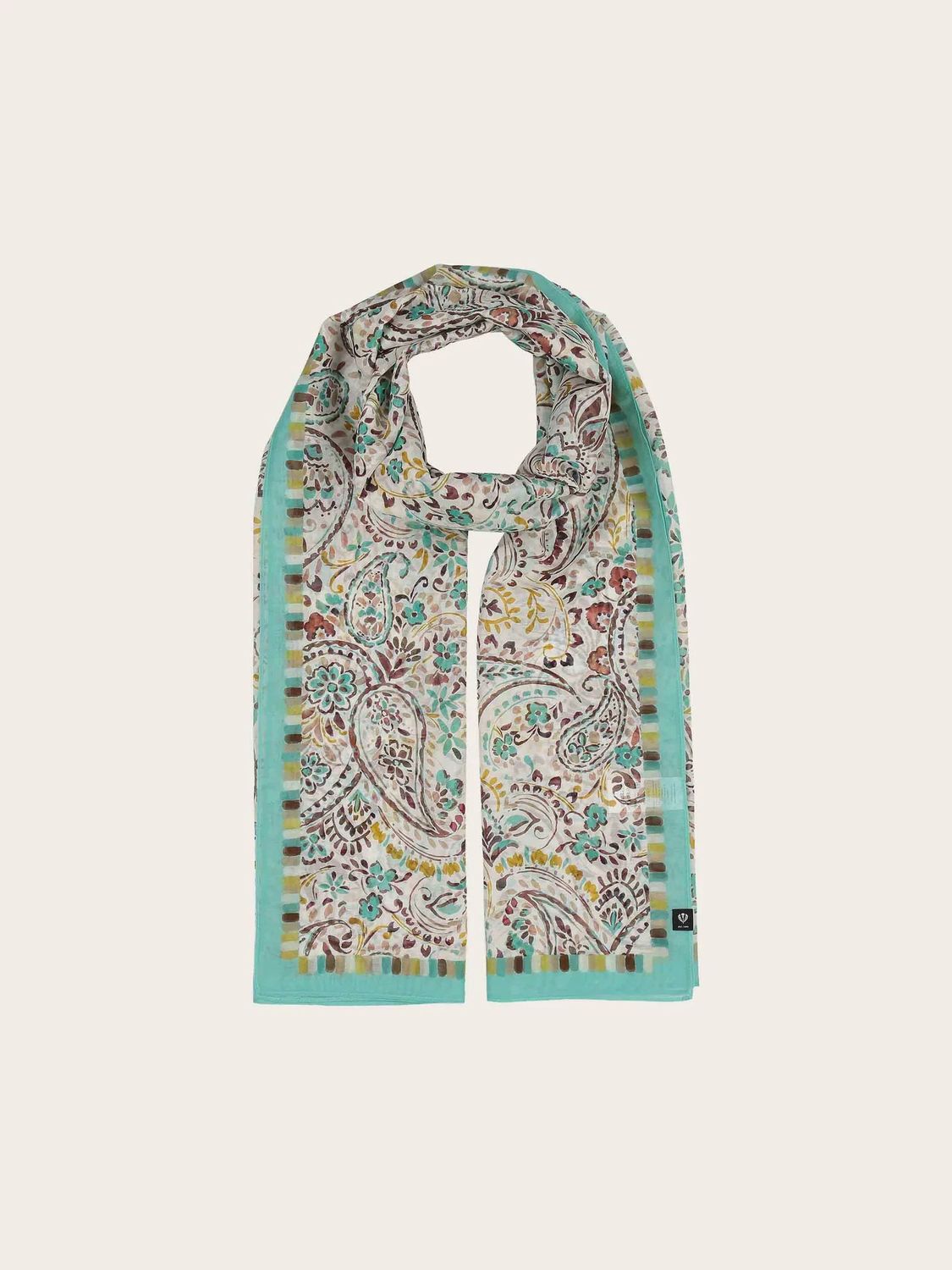 FRAAS Romantic Paisley Silk Blended Scarf, Color: Powder Mint