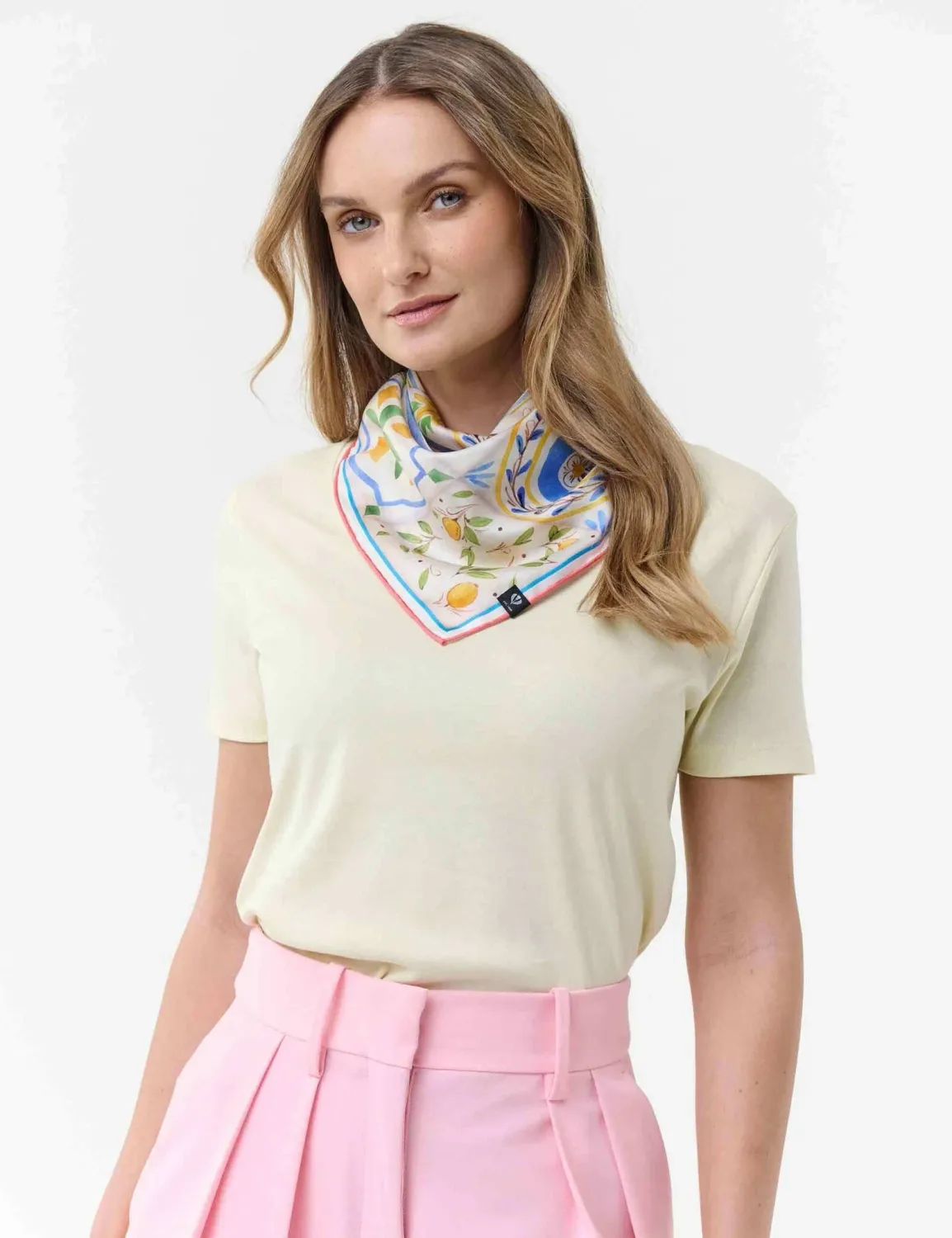 FRAAS Summery Lemon Design 100% Silk Square