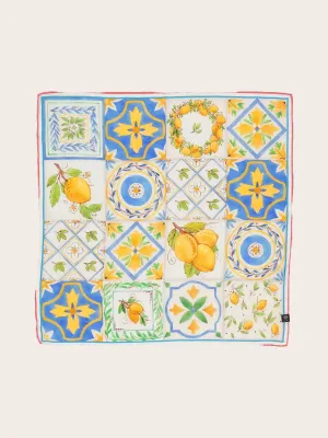 FRAAS Summery Lemon Design 100% Silk Square