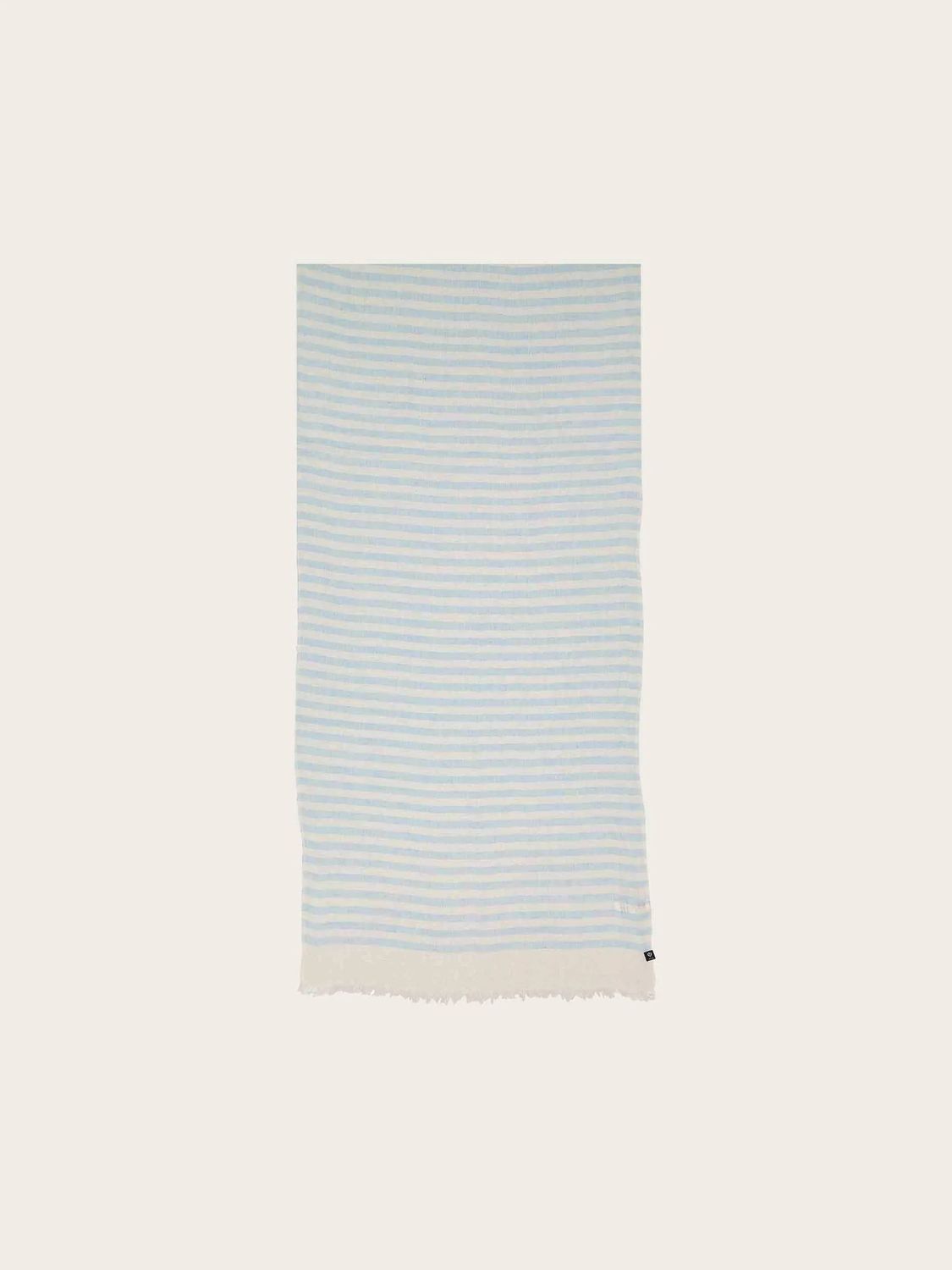 FRAAS Lightweight 100% Linen Striped Scarf, Color: True Blue