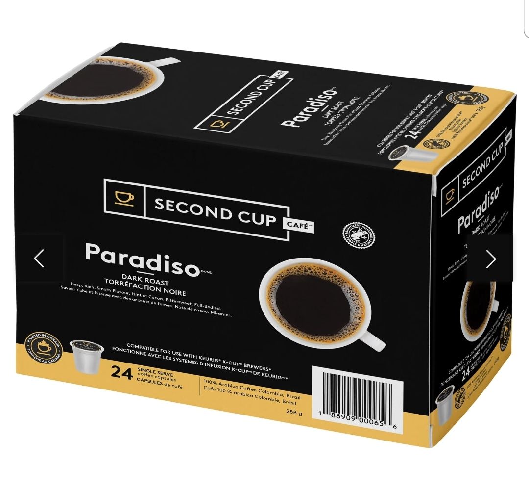 SECOND CUP - PARADISO DARK ROAST 24 K-CUPS