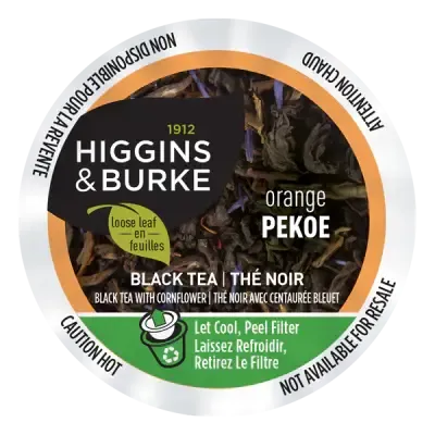 HIGGINS &amp; BURKE - ORANGE PEKOE BLACK LOOSE LEAF TEA  24 K-CUPS