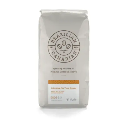 BRAZILIAN CANADIAN COFFEE - COLOMBIAN ORGANIC F.T. - WHOLE BEANS (2 LBS)