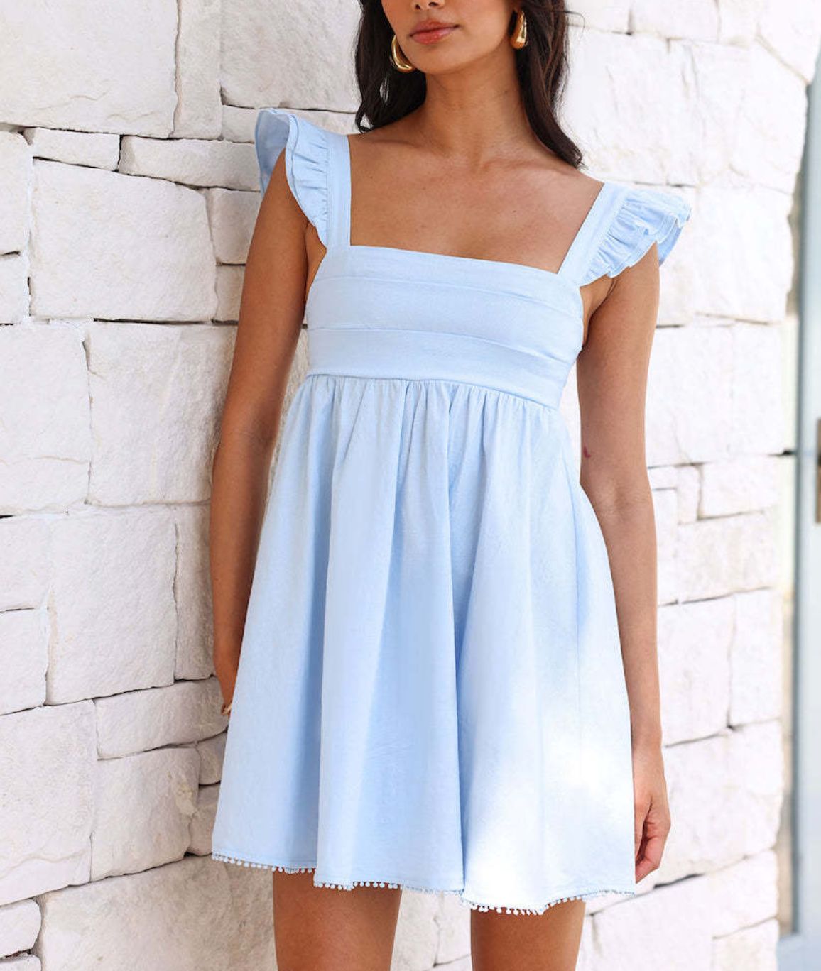 holland mini dress- light blue