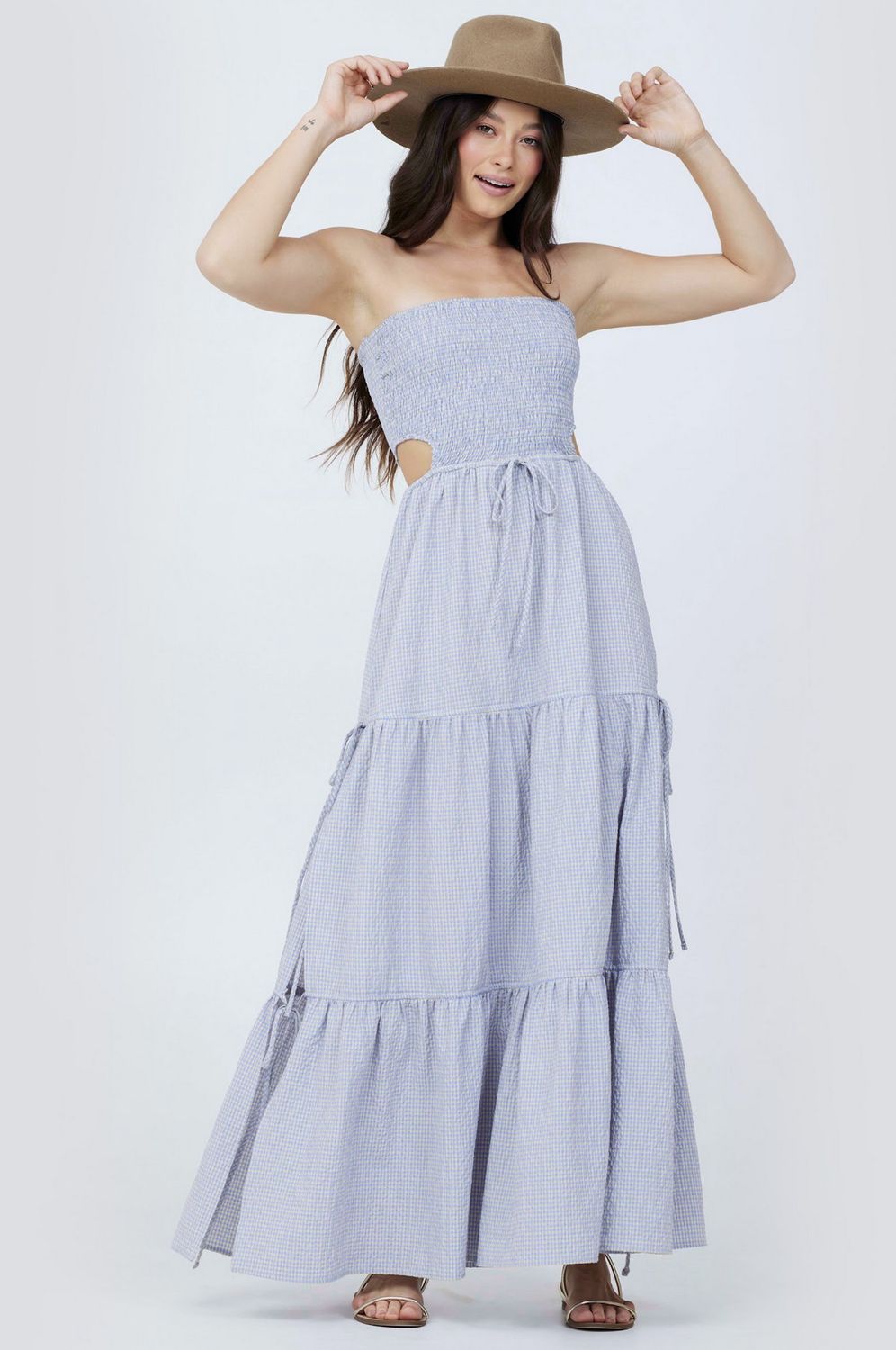kelle dress- coastal gingham