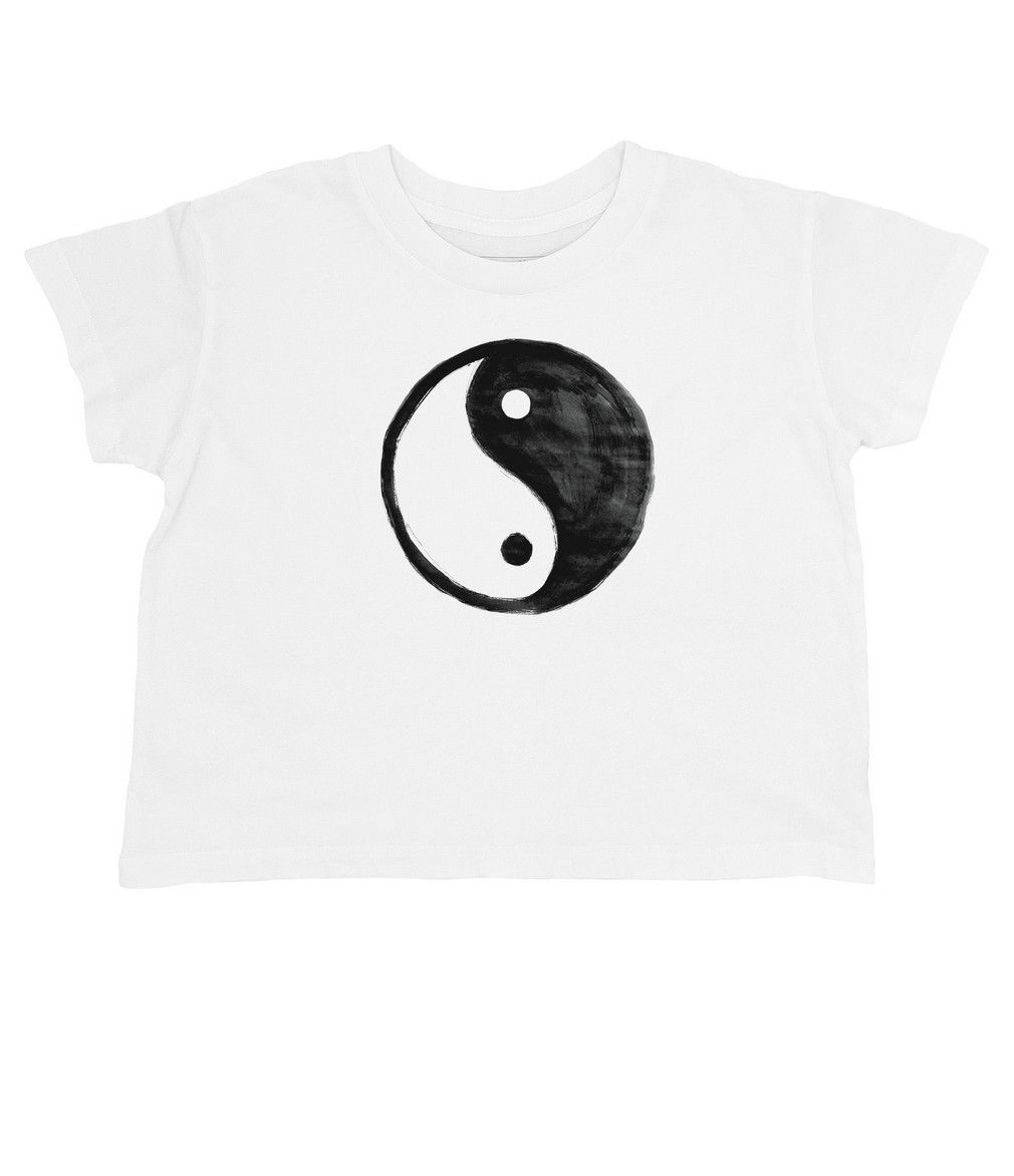 yin and yang crop tee