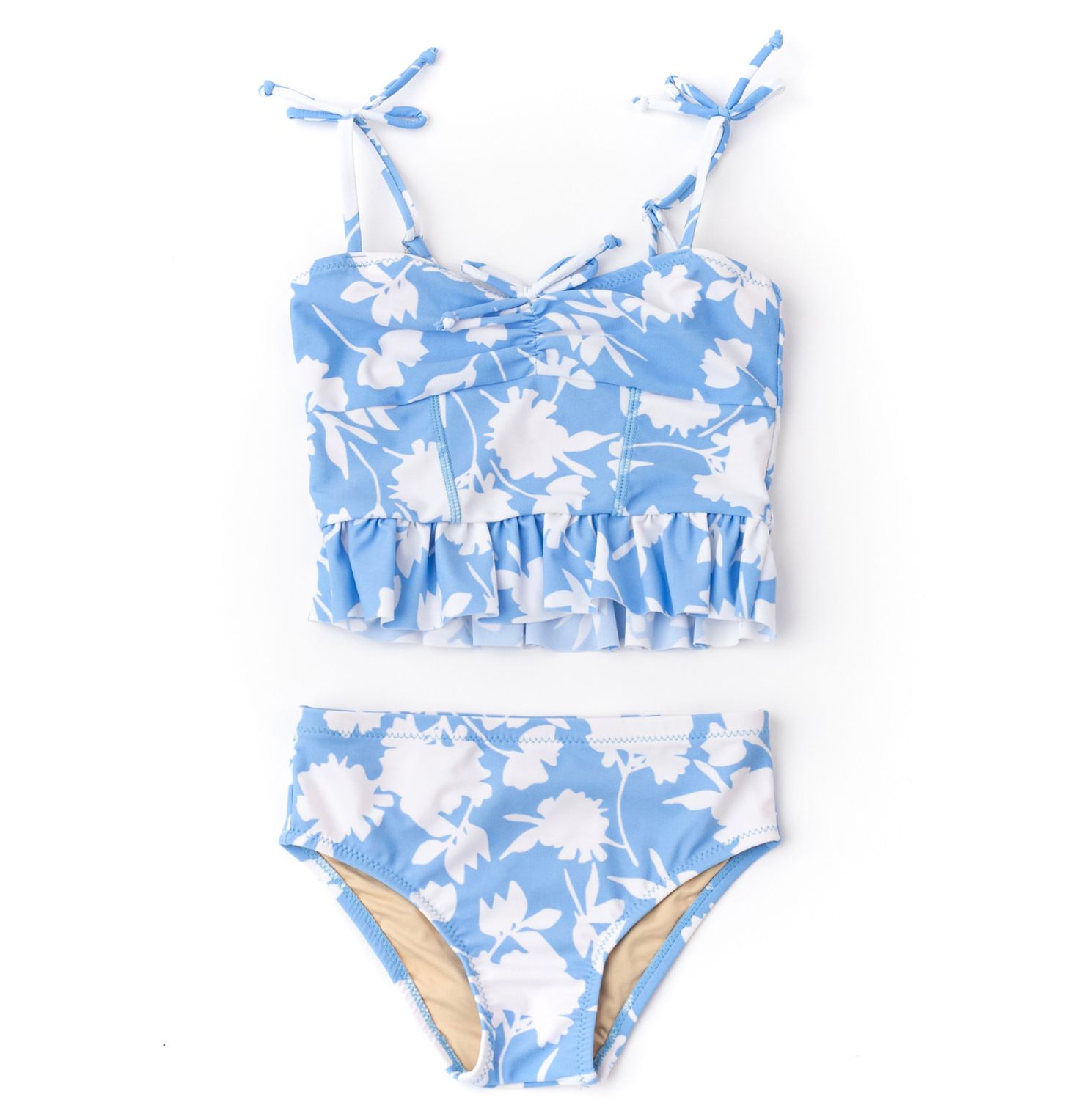 peplum bikini- blue floral
