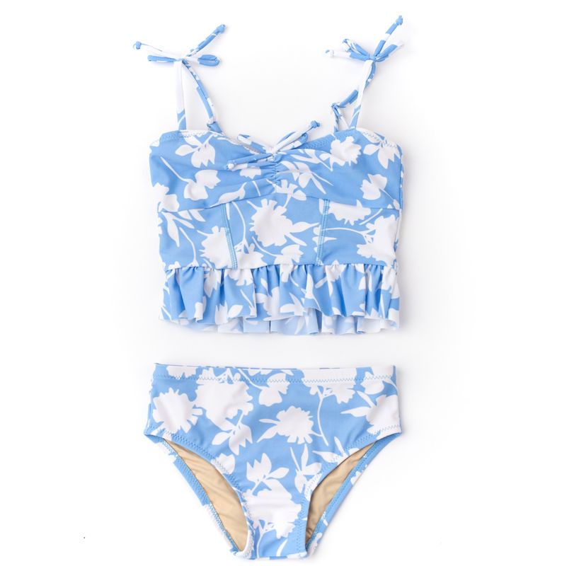 peplum bikini- blue floral