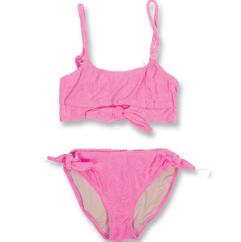 terry knot bikini- hibiscus pink