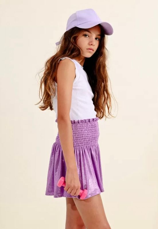 iridescent smock shorts- lilac