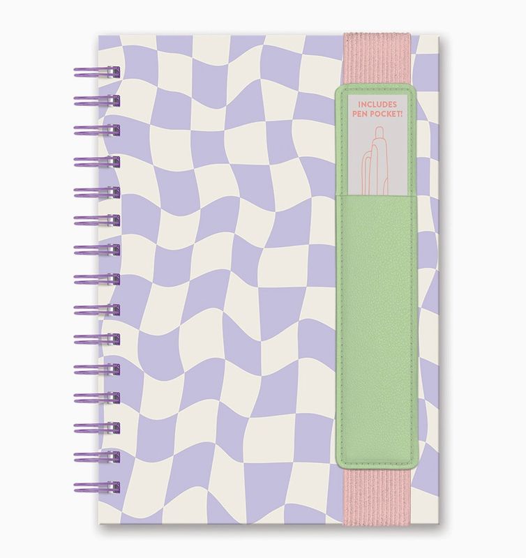 Lavender Check Notebook