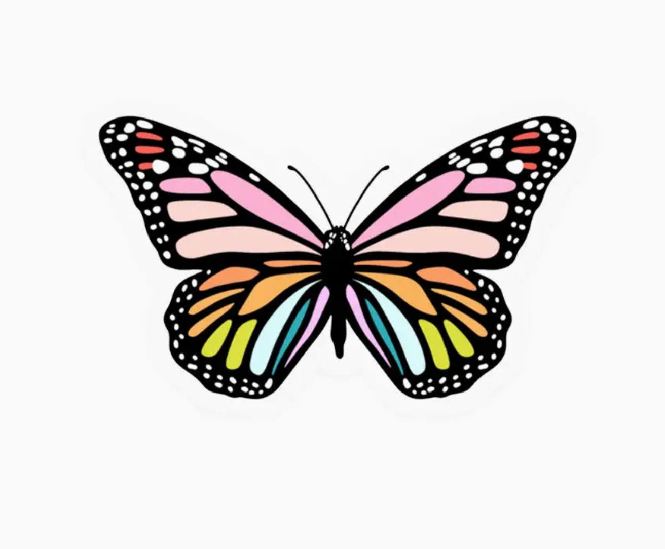 rainbow butterfly sticker