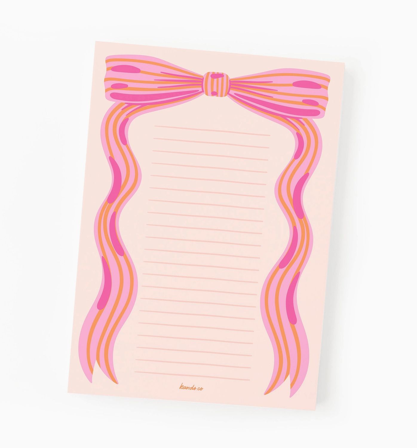 little bow pink notepad