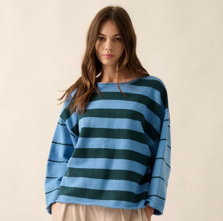 stella stripe sweater- blue/green