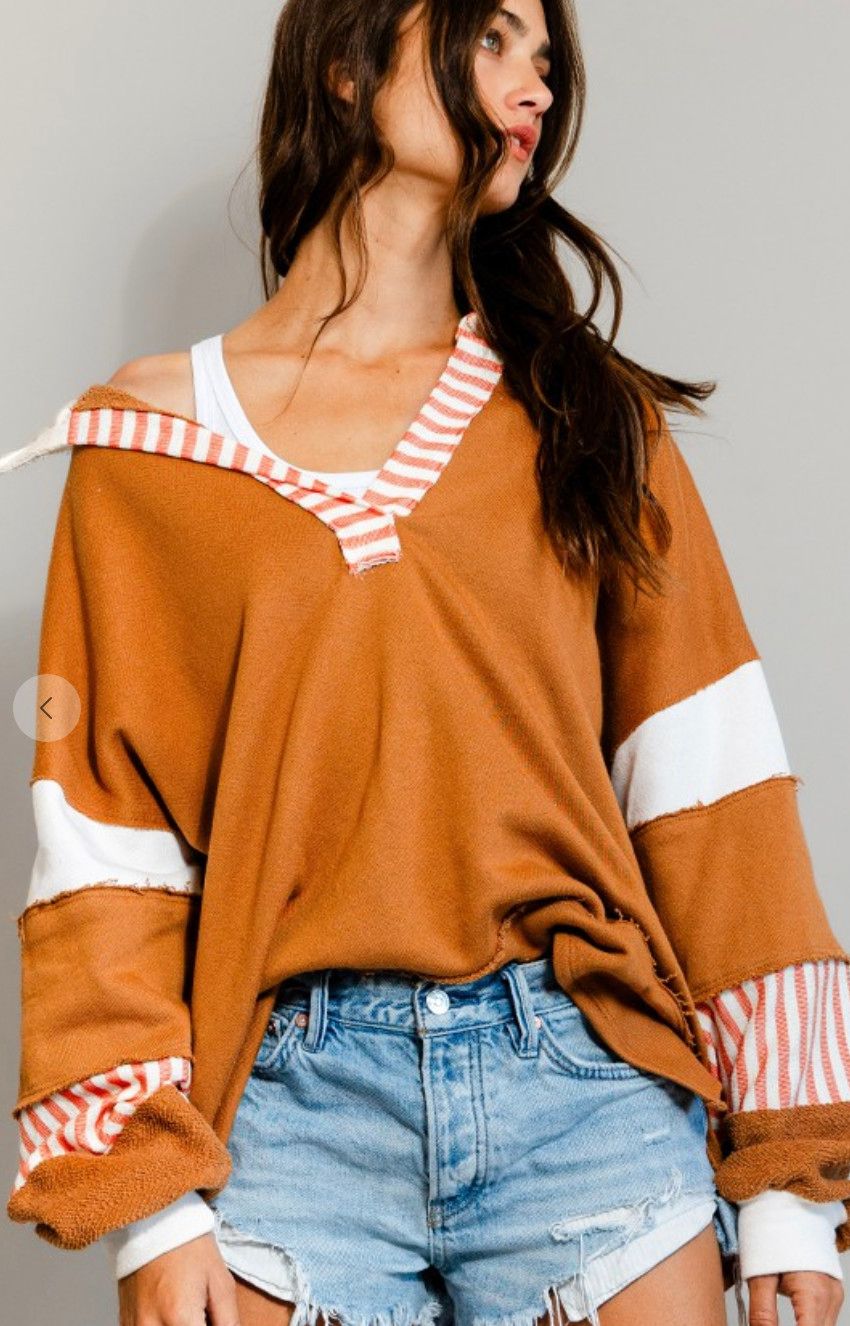 color block pullover