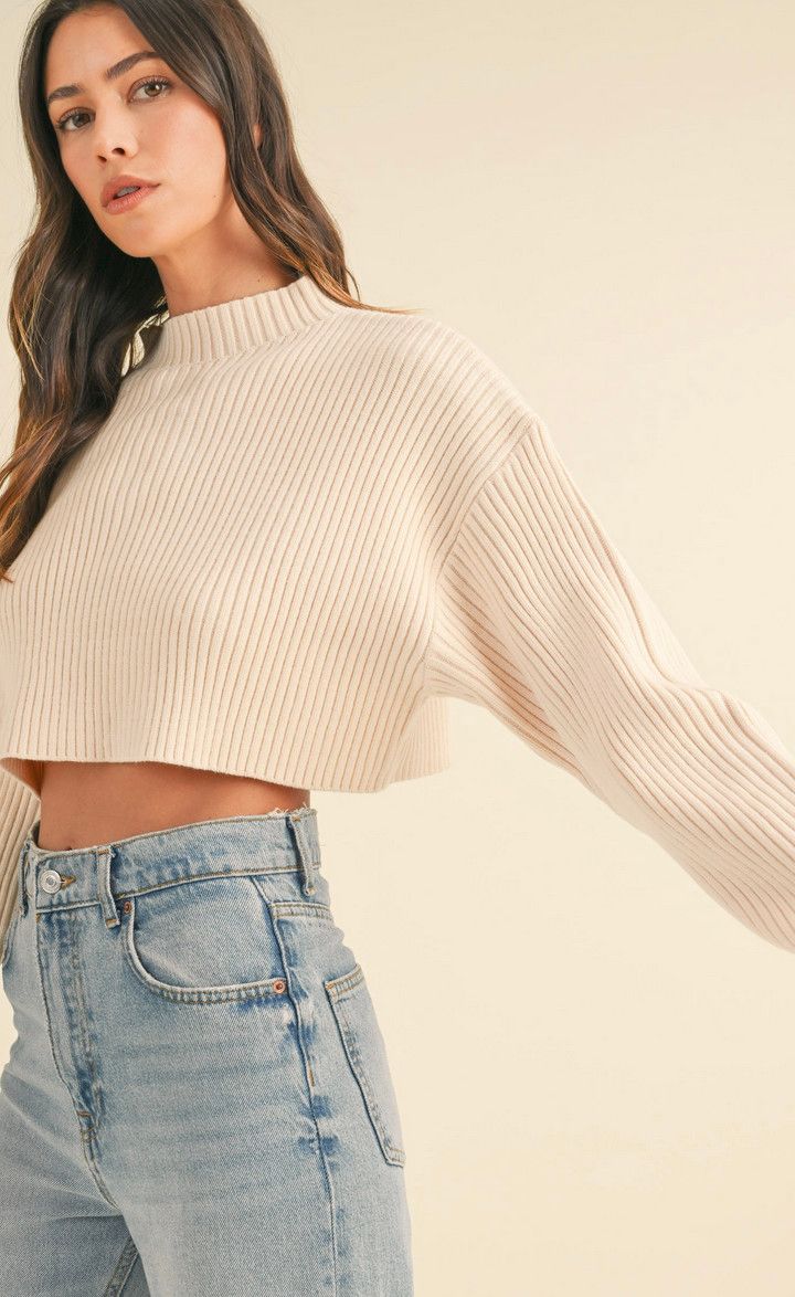 blakely crop sweater- cream