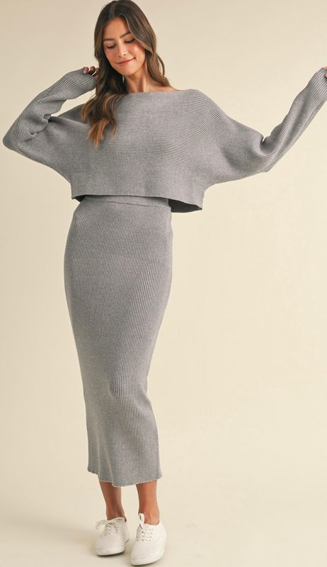 lily sweater set- grey