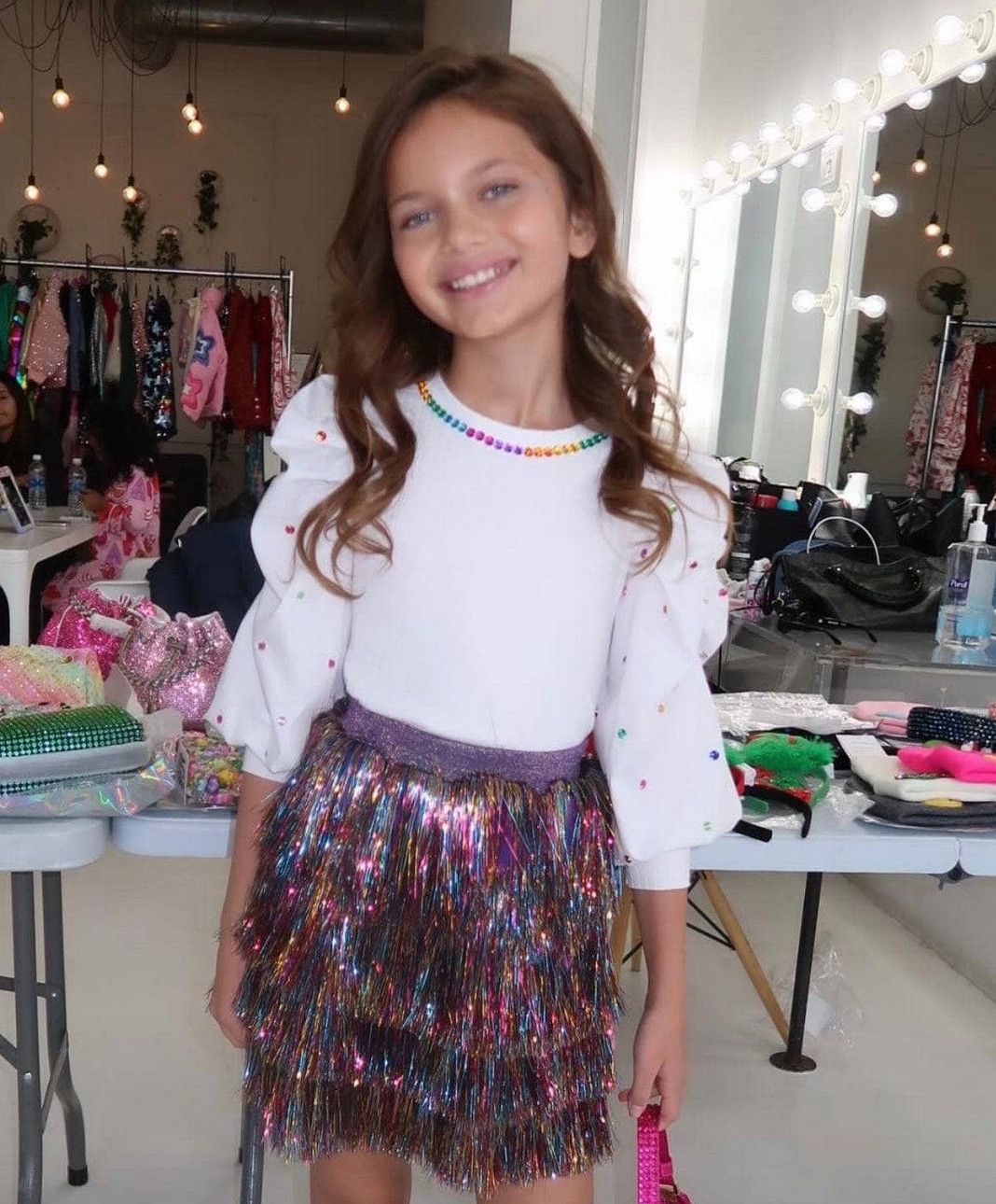 shimmer tinsel party skirt