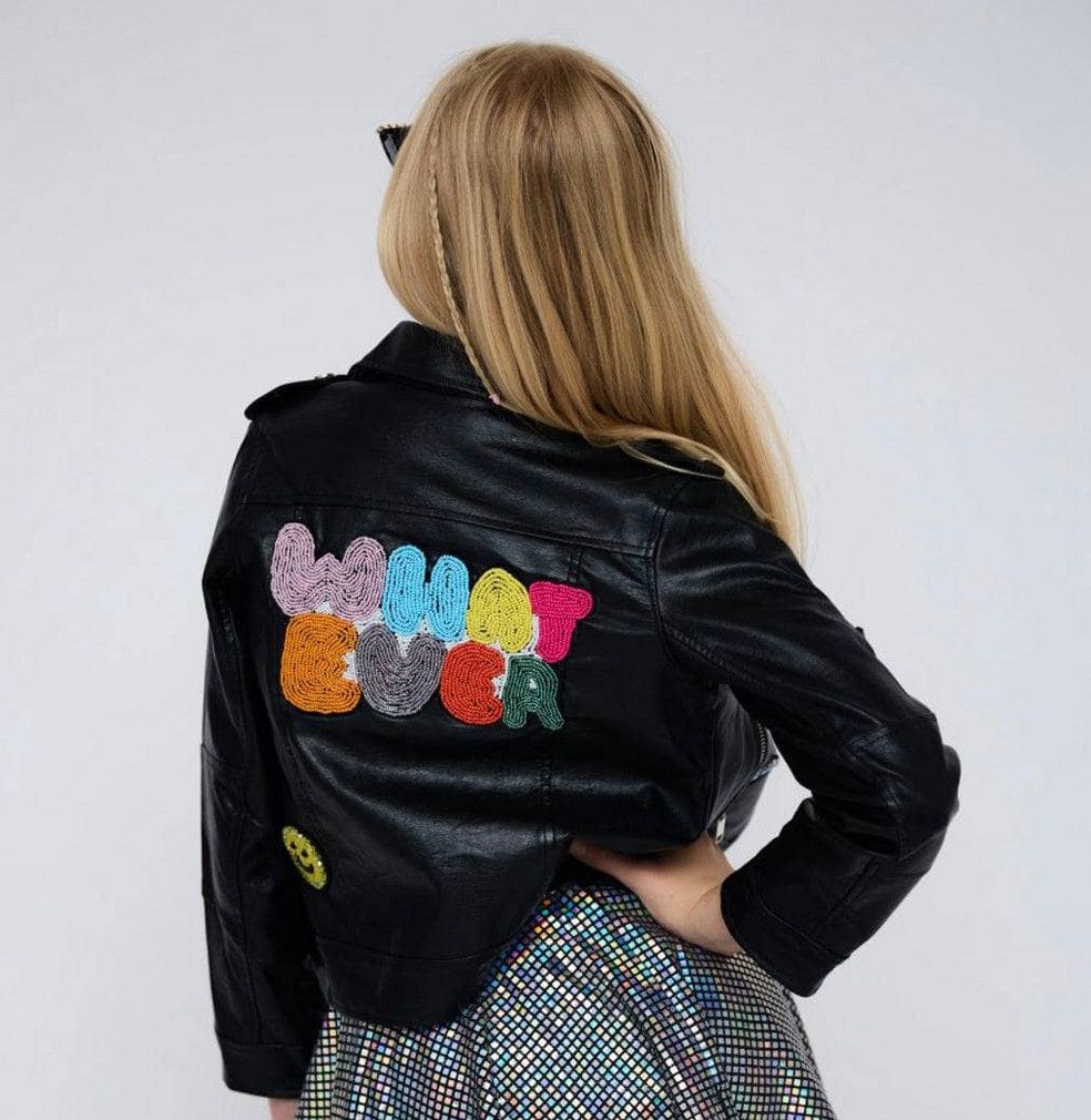 whatever beaded leather jacket