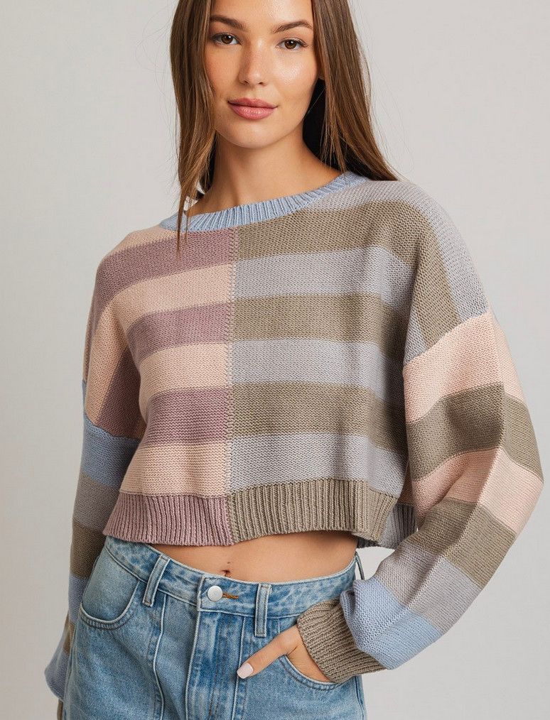 vera color block sweater