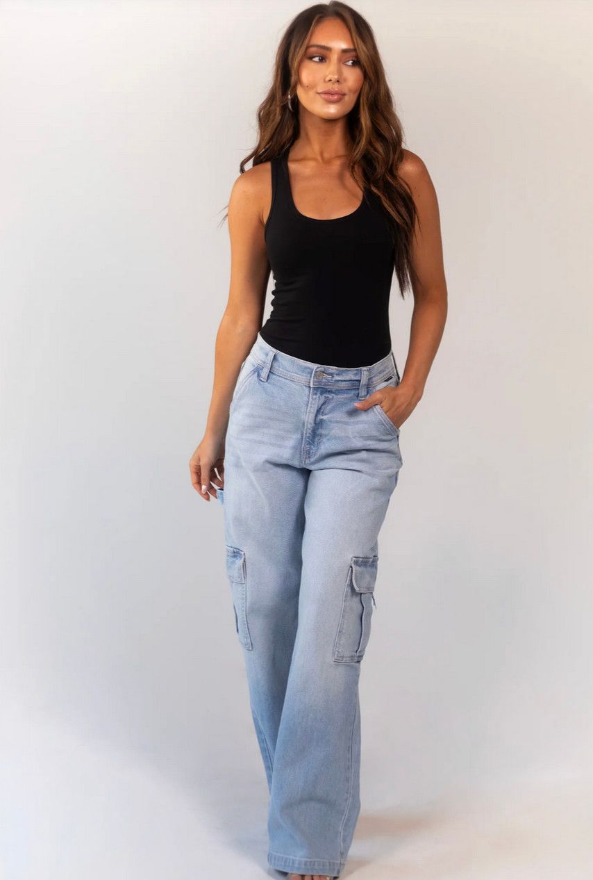 90s baggy jean w/ cargo detail