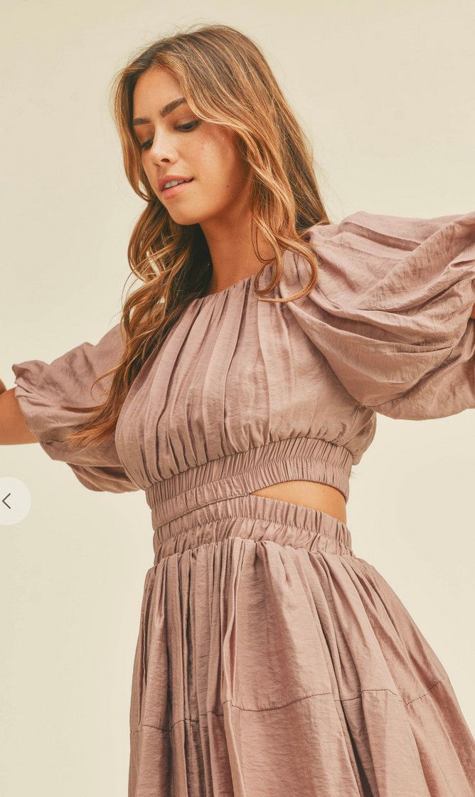 alma cutout dress- dusty mauve