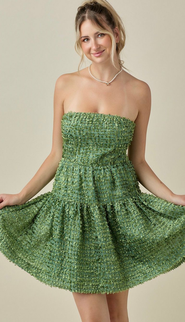 lucy texture dress- olive