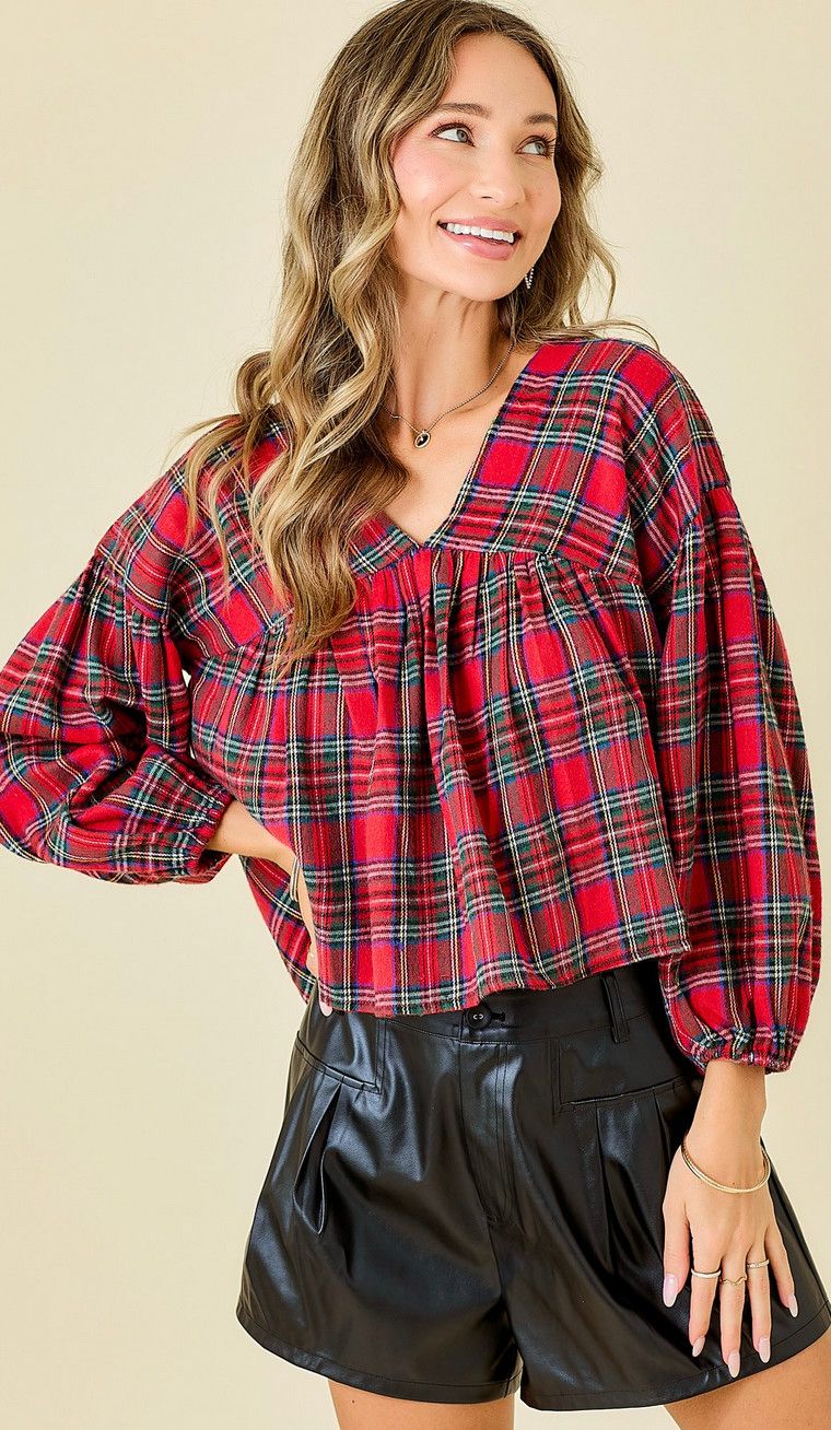 macy plaid top