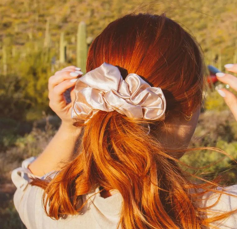 latte satin jumbo scrunchie