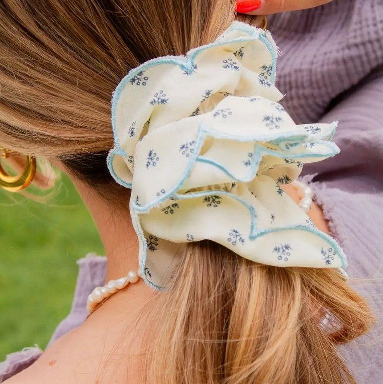 scallop double ruffle scrunchie
