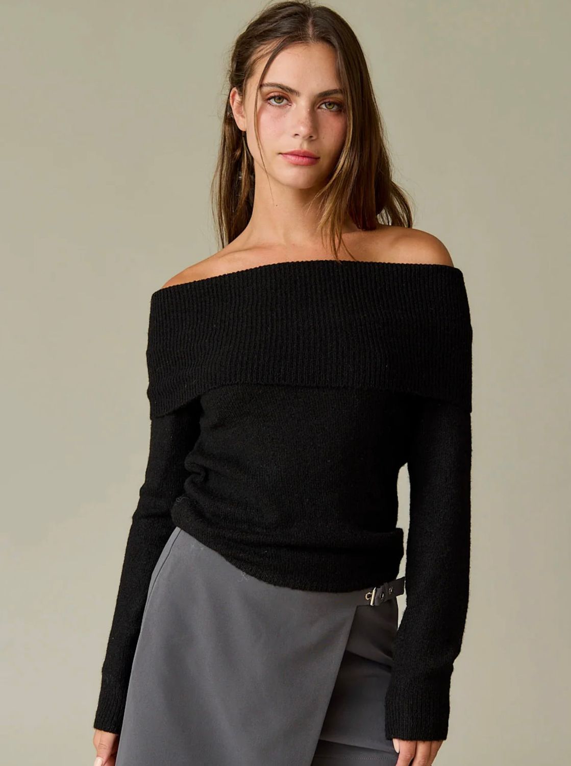 cora off the shoulder top- black