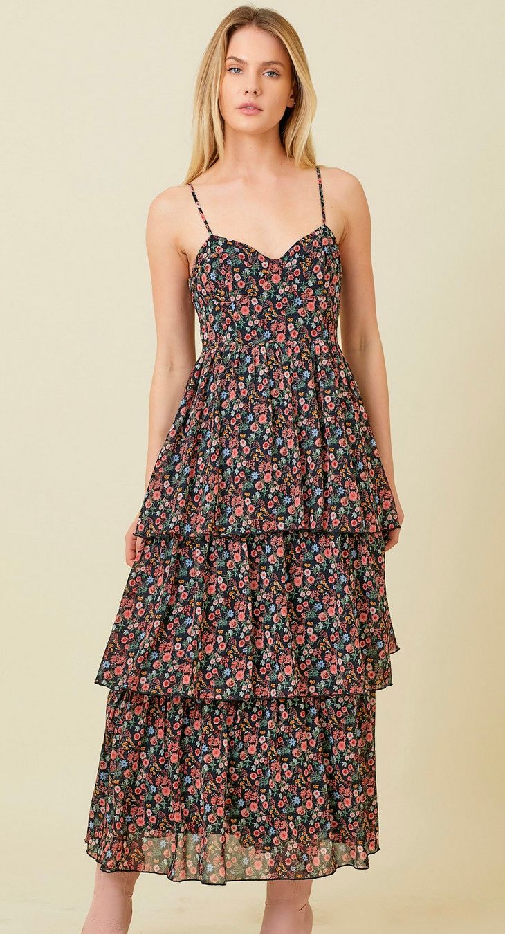 kelley tiered maxi- black
