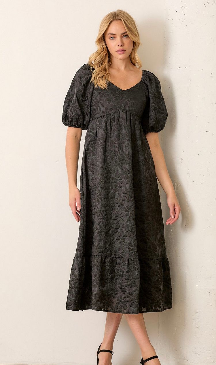 sienna midi dress- black